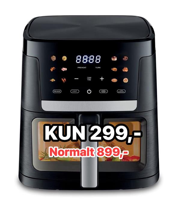 Digital airfryer sort 7 liter