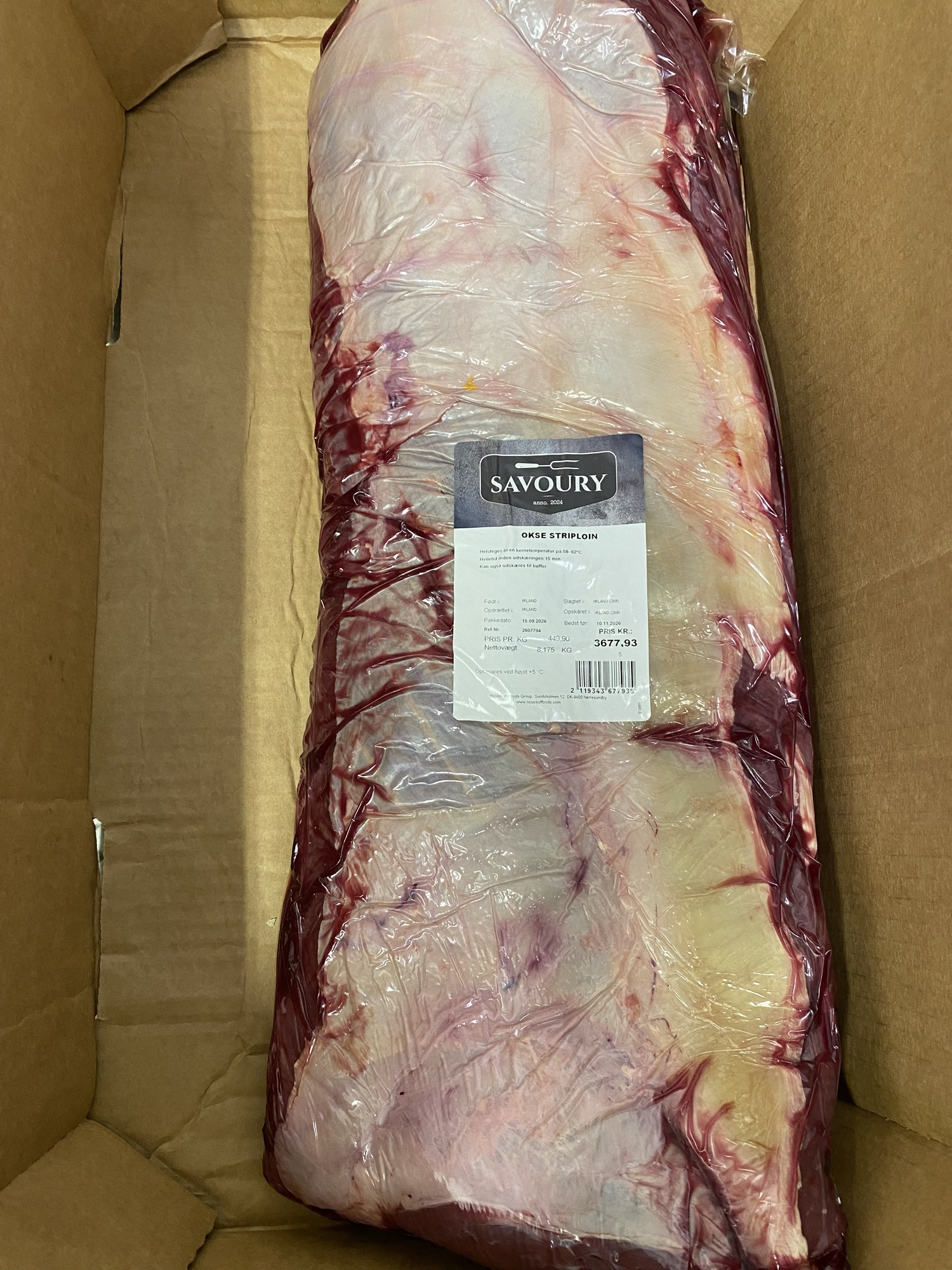 Oksefilet 8+ kilo